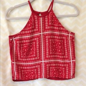 Red and white tank top